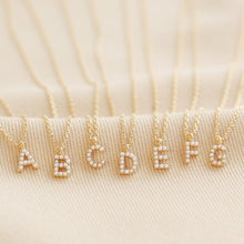 Load image into Gallery viewer, Lisa Angel Gold Pearl Initial Necklace
