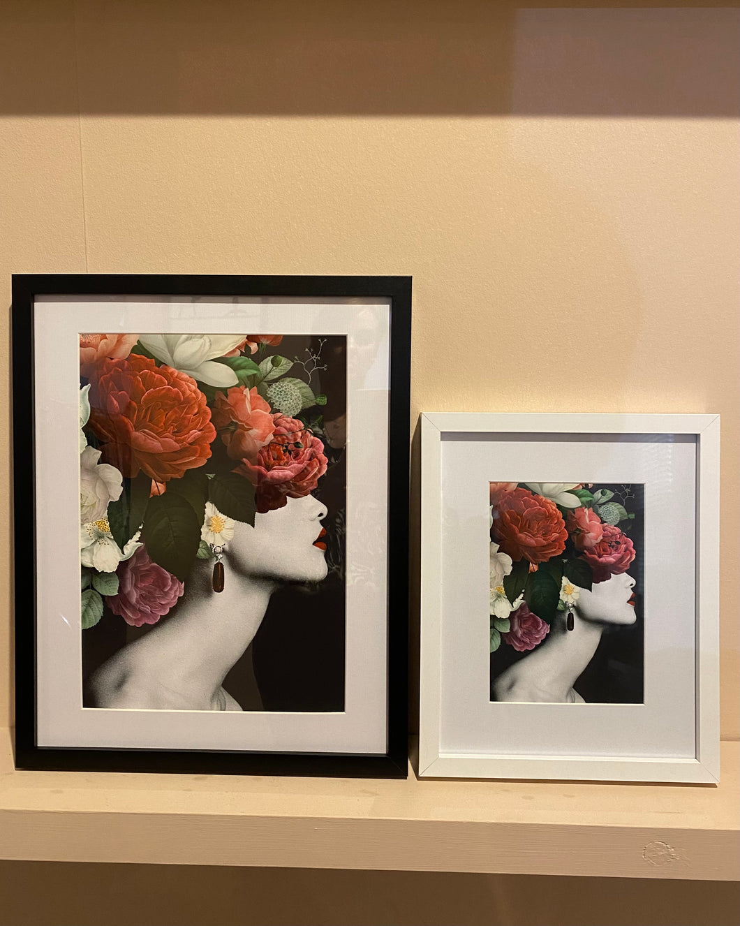 Flower Lady Profile Print (Small & Large) Frames