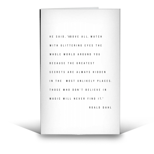 Watch the Glittering Eyes (Roald Dahl) - Greeting Card