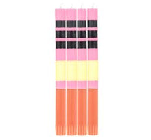 Load image into Gallery viewer, Striped Eco Dinner Candles - 4 per pack. Available in 8 colour combinations.
