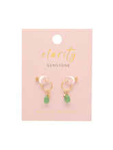 Load image into Gallery viewer, Estella Bartlett Green Agate Star Charm Hoops
