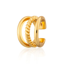 Load image into Gallery viewer, Scream Pretty Twisted Triple Band Single Ear Cuff - Silver or Gold

