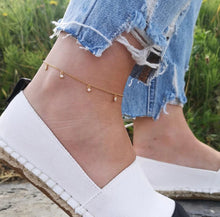 Load image into Gallery viewer, Scream Pretty Sparkle Drop Anklet Gold
