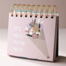 Load image into Gallery viewer, Weekly Positivity Floral Desktop Flip Chart
