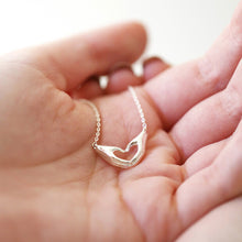 Load image into Gallery viewer, Lisa Angel Heart Shaped Hands Necklace - Silver
