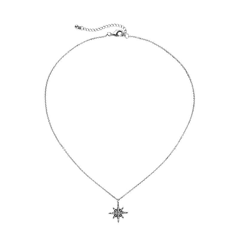Crystal Star Necklace - Antique Gold / Silver