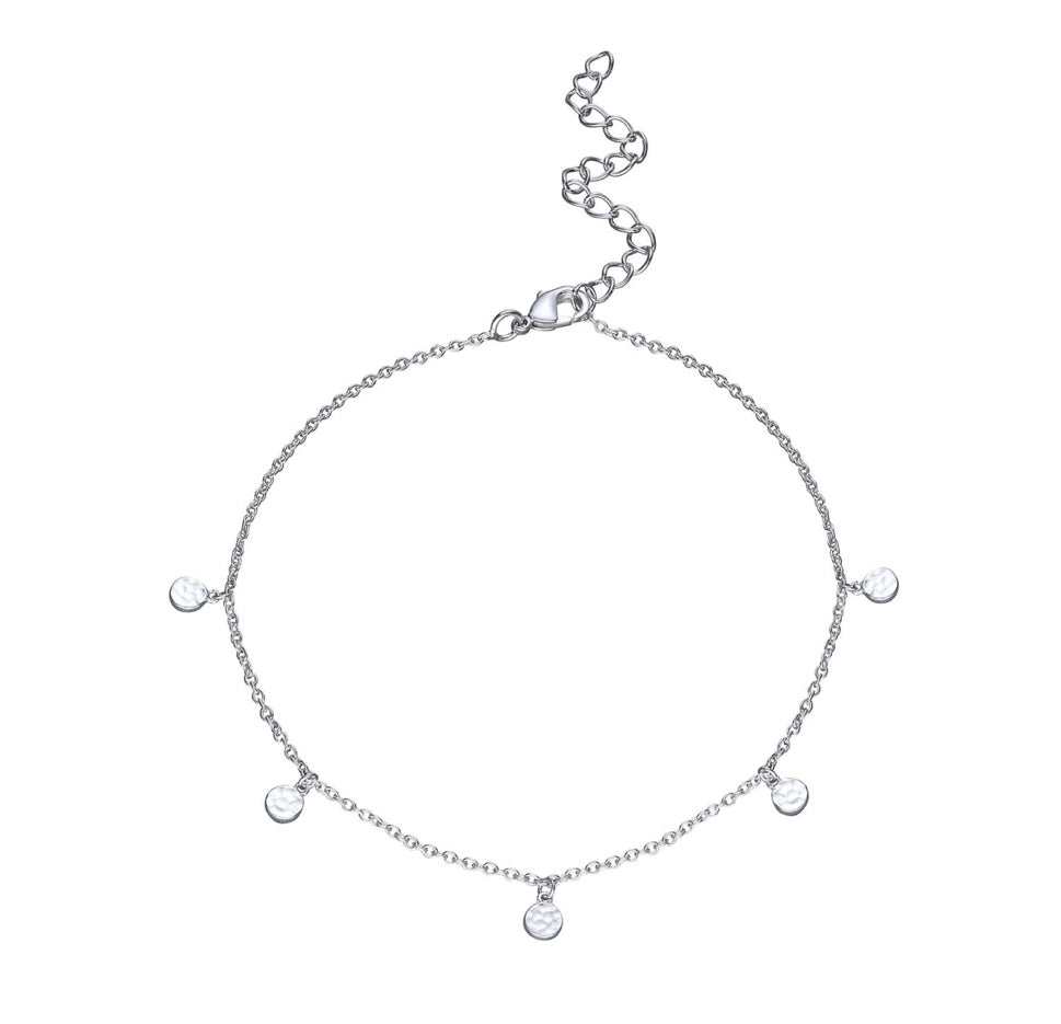 Scream Pretty Hammered Discs Anklet Silver