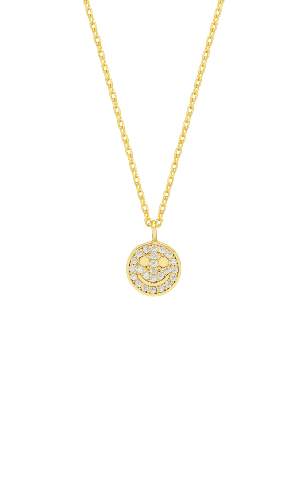 Estella Bartlett Pave Smiley Necklace - Gold Plated