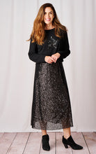 Load image into Gallery viewer, Midi A-Line Sequinned Skirt - 2 colours

