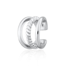 Load image into Gallery viewer, Scream Pretty Twisted Triple Band Single Ear Cuff - Silver or Gold
