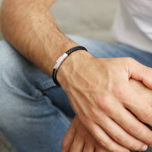 Load image into Gallery viewer, Lisa Angel Men’s Leather Bracelet with ‘Trigger Happy’ Clasp - Black &amp; Brown
