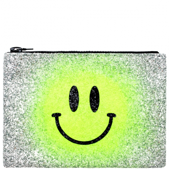 IKTQ Smiley Face Glitter Clutch
