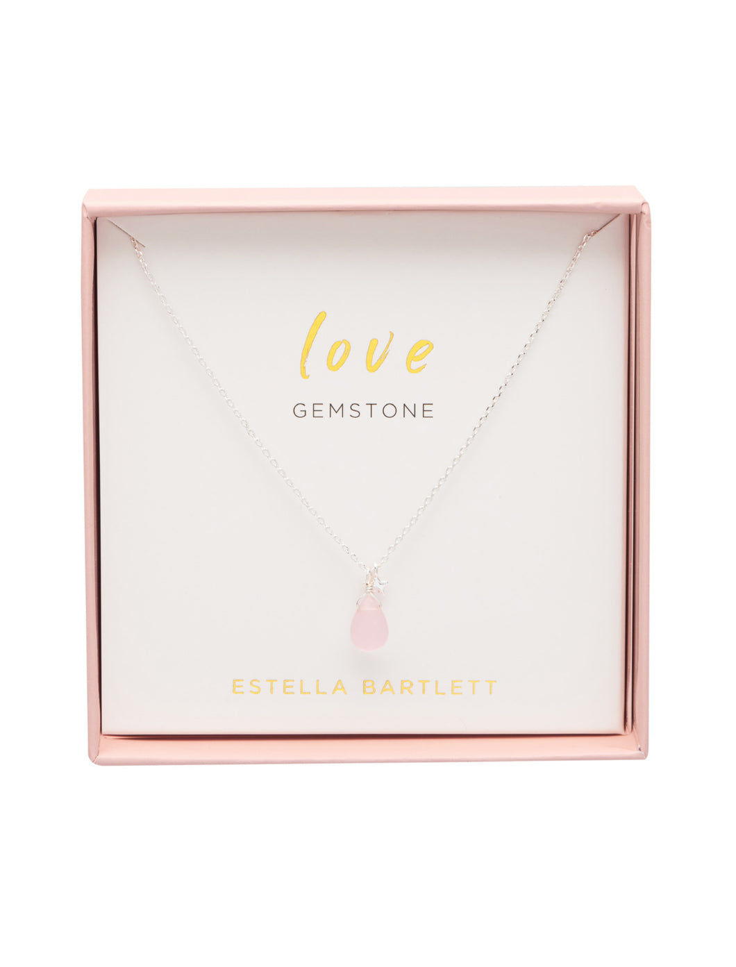 Estella Bartlett Rose Quartz Briolette Star Charm Necklace