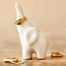 Load image into Gallery viewer, White Ceramic Elephant Ring Holder
