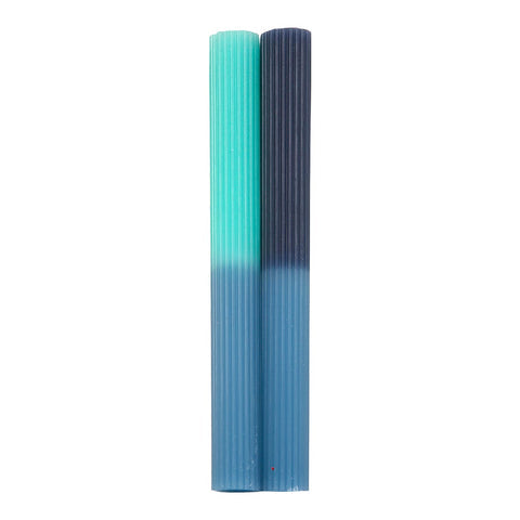 Two Tone Ribbed Candles - 2 colour-ways
