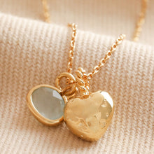 Load image into Gallery viewer, Lisa Angel Heart &amp; Moonstone Pendant Necklace - Gold &amp; Silver
