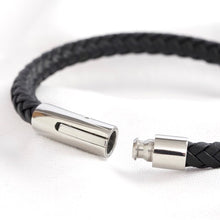 Load image into Gallery viewer, Lisa Angel Men’s Leather Bracelet with ‘Trigger Happy’ Clasp - Black &amp; Brown
