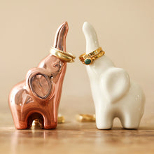Load image into Gallery viewer, White Ceramic Elephant Ring Holder
