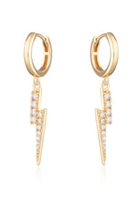 Load image into Gallery viewer, Scream Pretty Lightning Hoop Earrings (comes in Gold Plated or Silver Plated)
