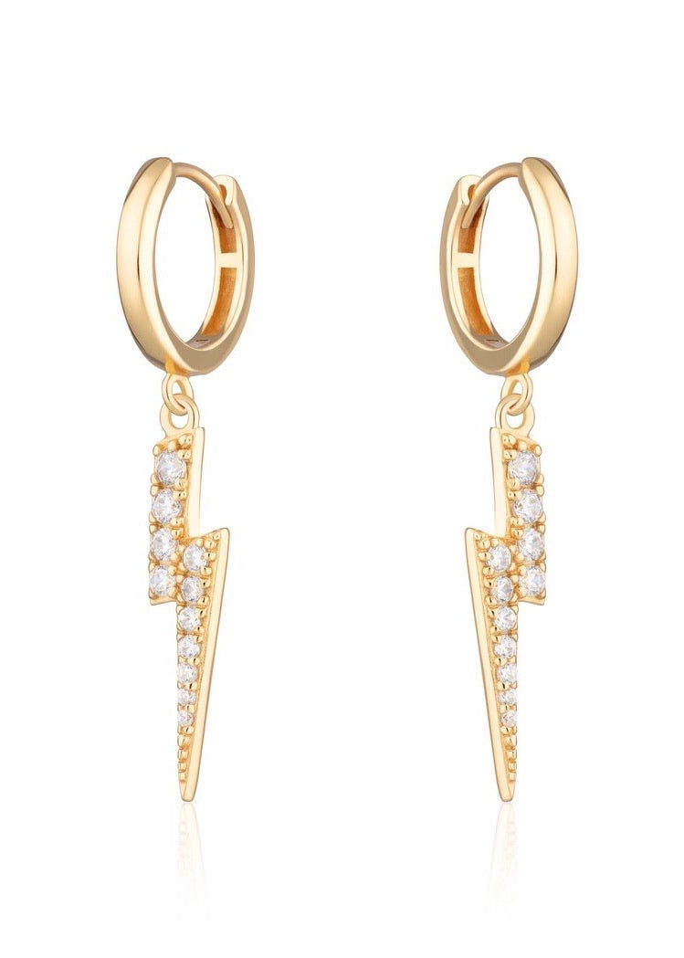 Scream Pretty Lightning Hoop Earrings (comes in Gold Plated or Silver Plated)