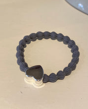 Load image into Gallery viewer, Dark Grey Bracelet with silver heart

