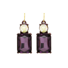 Load image into Gallery viewer, Cut Gem Drop Earrings - Purple

