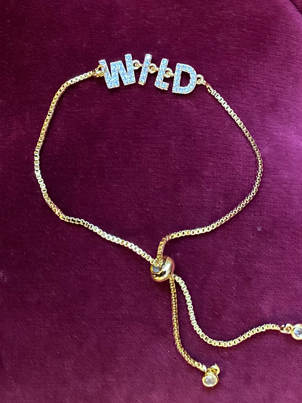 Gold Diamanté Word Bracelets - 4 Variants