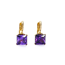 Load image into Gallery viewer, 4 Claw Princess Cut Earrings - 5 colours
