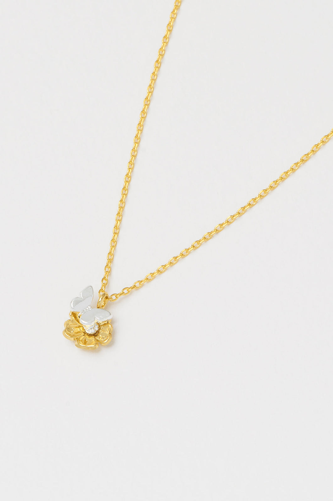 Estella Bartlett Cherry Blossom & Butterfly Necklace (Gold Plated)