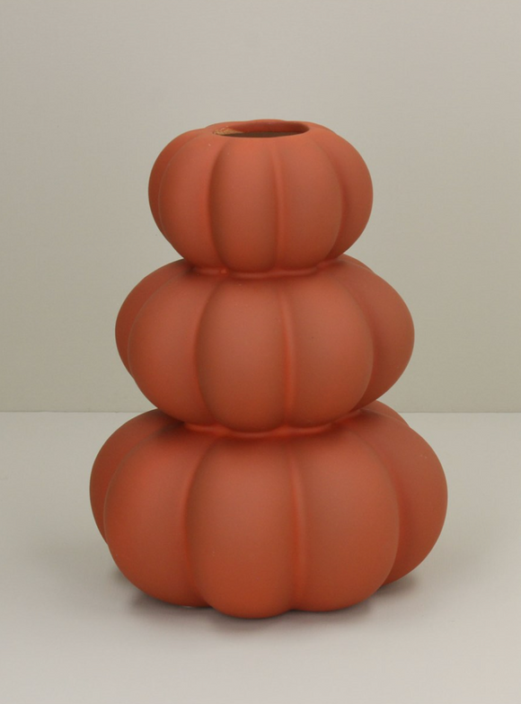 Gisela Graham Terracotta Stacked Vase
