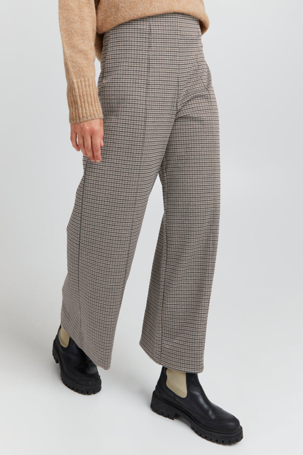 ICHI Kate Cameleon Check Trousers