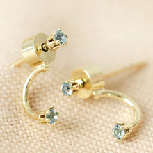 Load image into Gallery viewer, Lisa Angel Crystal Swarovski Double Stud Earrings - Crystal &amp; Emerald - Gold
