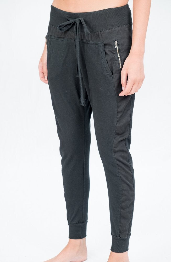 Smart casual track pants with zip and tie features