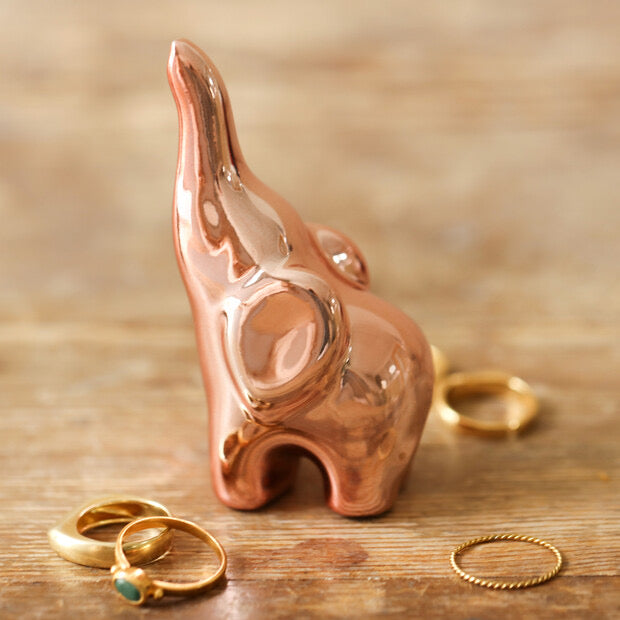 Copper Elephant Ring Holder