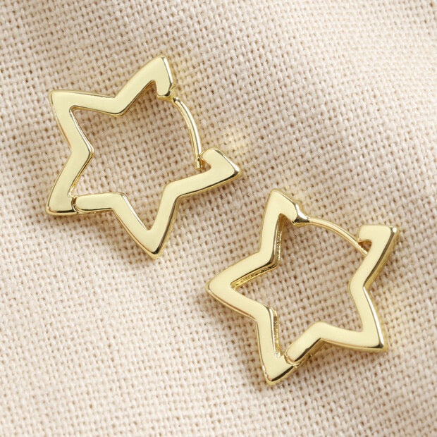 Lisa Angel Star Hoop Earrings - Gold & Silver