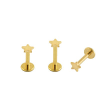 Load image into Gallery viewer, Cartilage Cartel Tiny Star Labret Stud - Gold &amp; Silver

