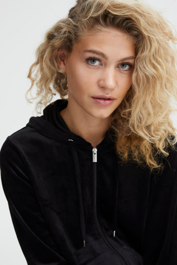 B Young Black Velour Hoodie