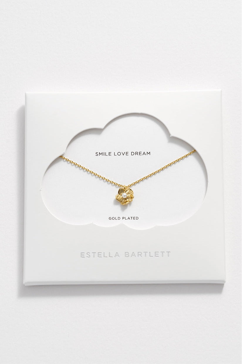 Estella Bartlett Buttercup Pendant with Pearl Necklace (Gold Plated)