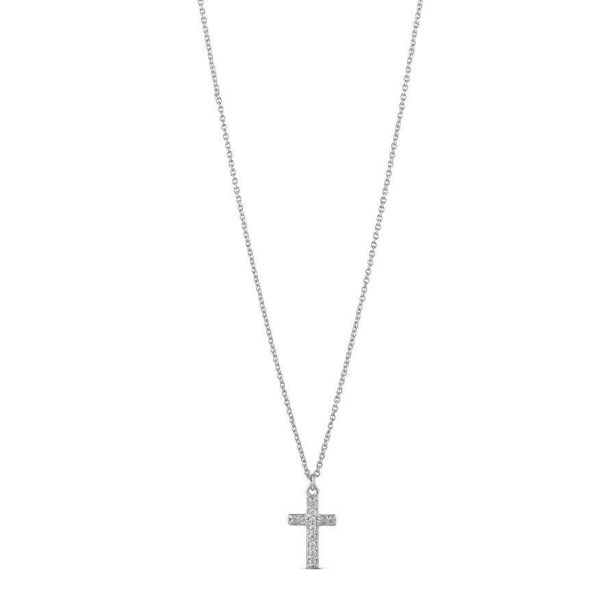 Pure by Nat Zirconia Cross Necklace - Gold & Silver