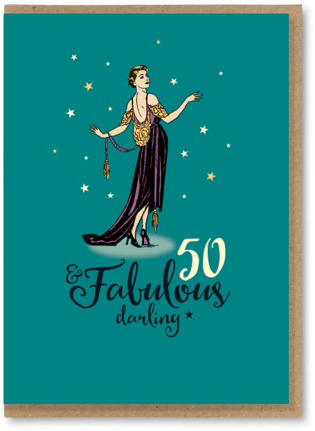 50 & Fabulous - Greetings Card