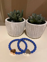 Load image into Gallery viewer, Cobalt Blue Bracelet with Silver/Rose Gold heart 
