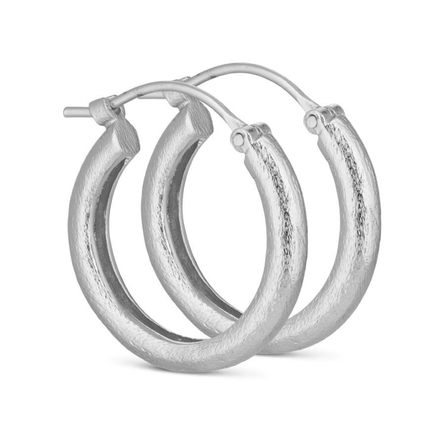 Pure by Nat Round 20mm Earrings - Silver