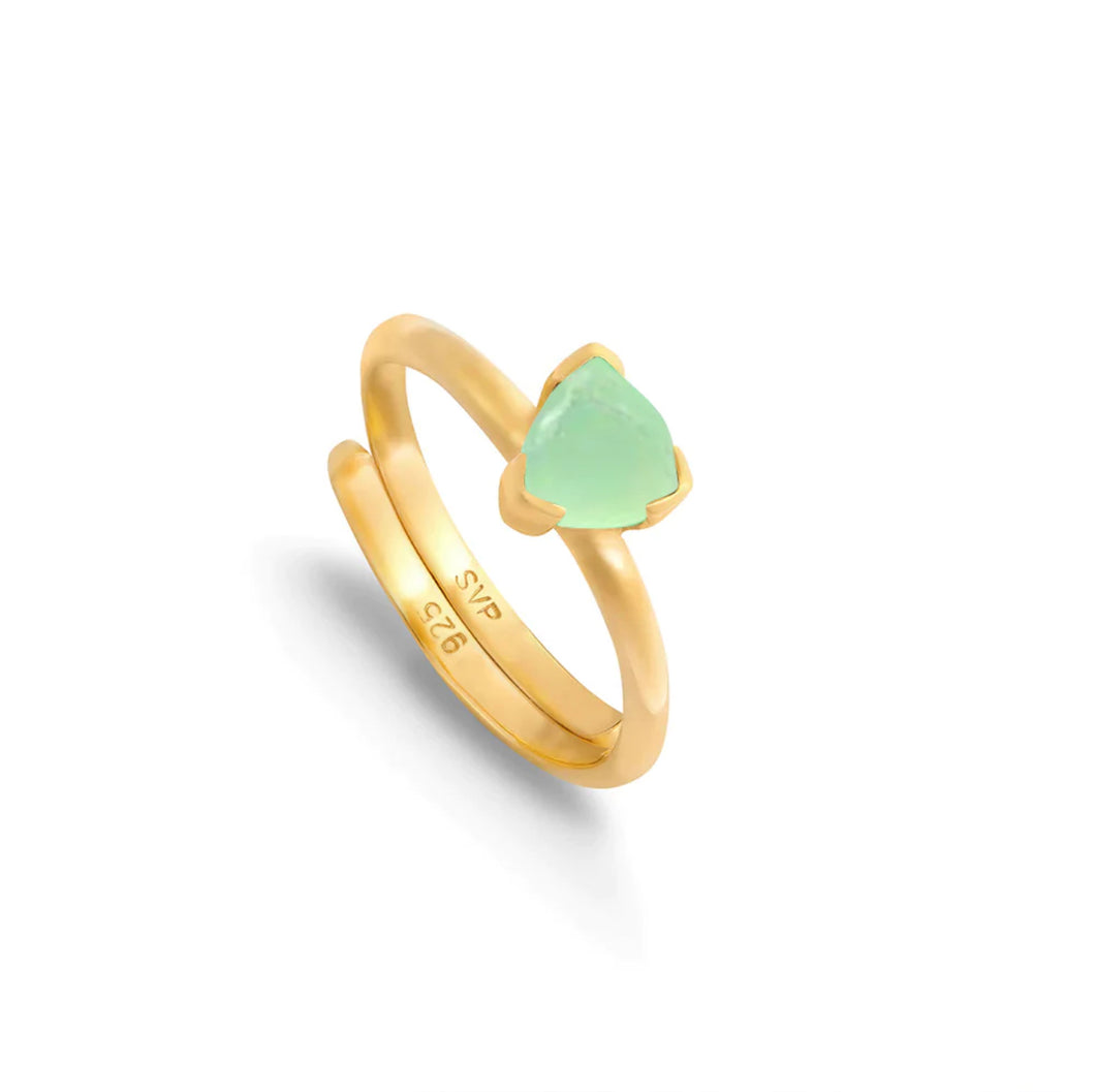 SVP Audie Light Green Chalcedony Adjustable Ring