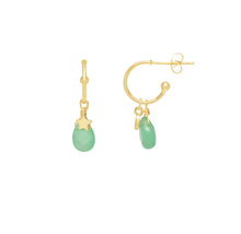 Load image into Gallery viewer, Estella Bartlett Green Agate Star Charm Hoops
