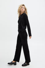 Load image into Gallery viewer, B Young Black Velour Wide Leg Trackies
