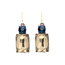 Load image into Gallery viewer, Cut gem Drop earrings - Smoke/Blue
