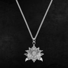 Load image into Gallery viewer, Silver lotus pendant 
