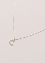 Load image into Gallery viewer, Silver plated moon and star necklace
