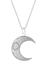 Load image into Gallery viewer, Silver moon pendant
