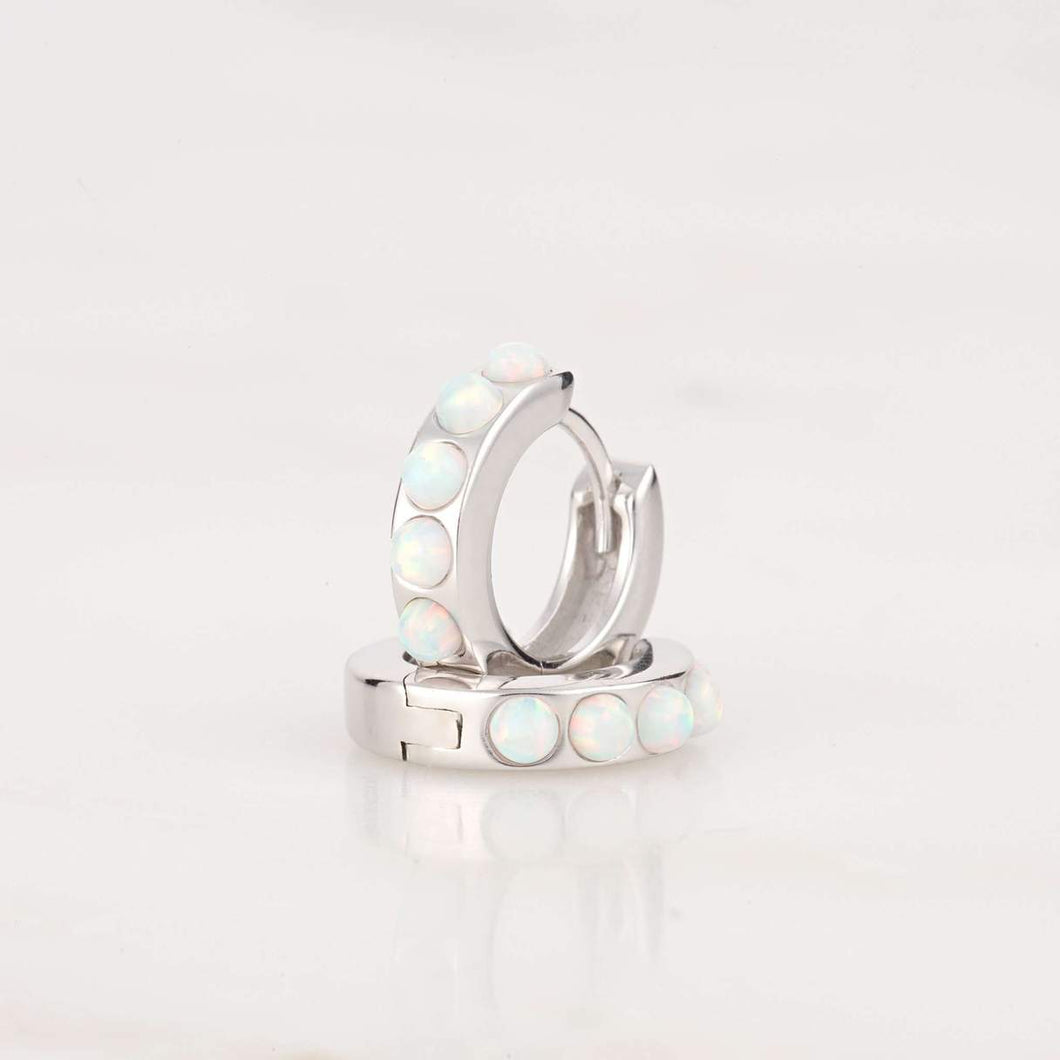 Opal Huggie Hoop Earring